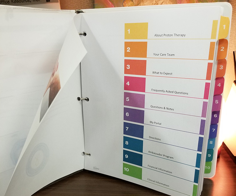 Provision gives all patients this binder which helps with organizing medical information