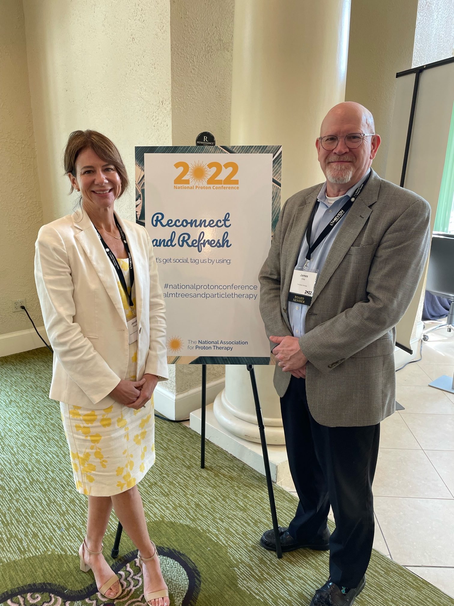 Jennifer Maggiore and Dr. James Gray attending the 2022 National Proton Conference
