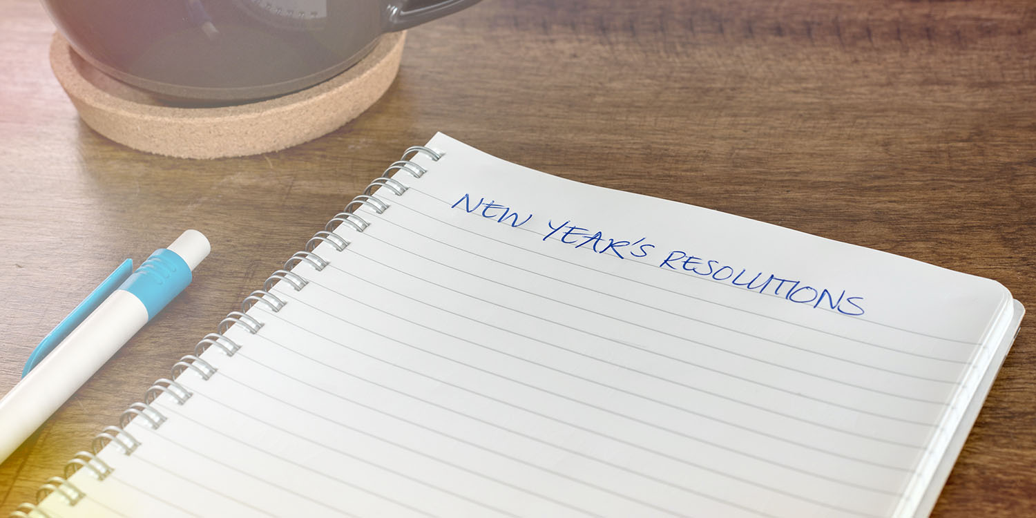 notepad for writing New Year's resolutions